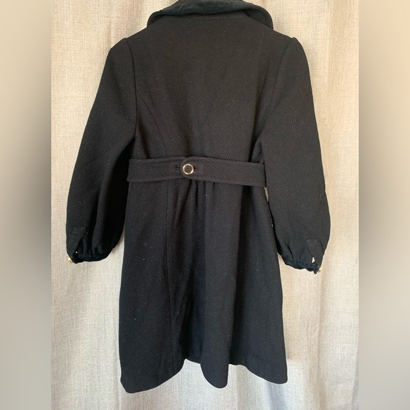 Juicy Couture Long Black Pea Coat Puff Sleeves Women’s Small - Picture 3 of 3